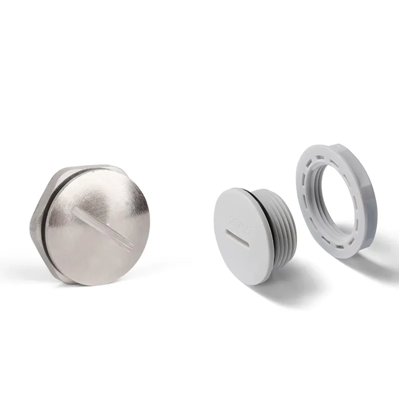 Brass and plastic stop plugs