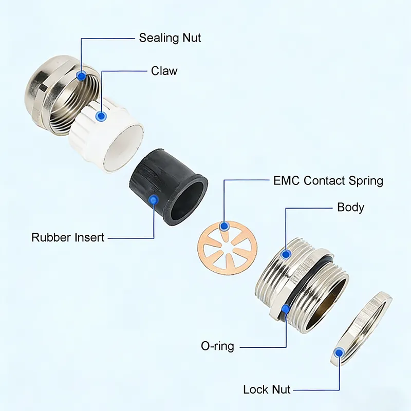 EMC-Cable-Gland-Exploded-View-Showcasing-Grounding-Spring-and-Seals