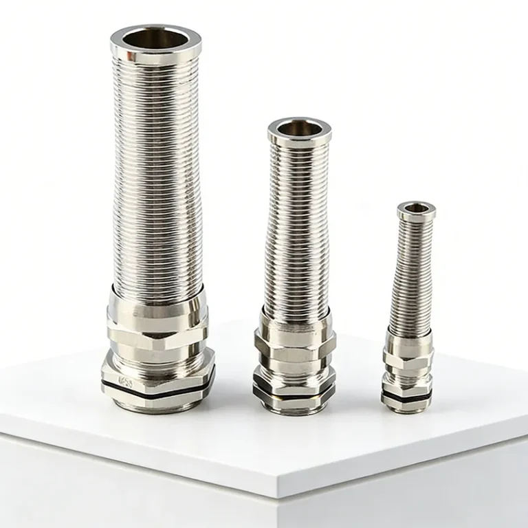 Nickel-Plated-Brass-Spiral-Strain-Relief-Gland-Front-View